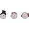 Transpac Small Resin Merry Snowman Head Figurine Set of 3, Christmas Decor, White, 2.5in, Indoor Tabletop, Spot Clean